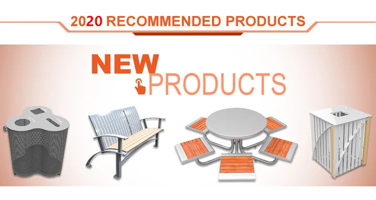 Metal Outdoor Bench for Public Park with Cast Iron Bench Legs