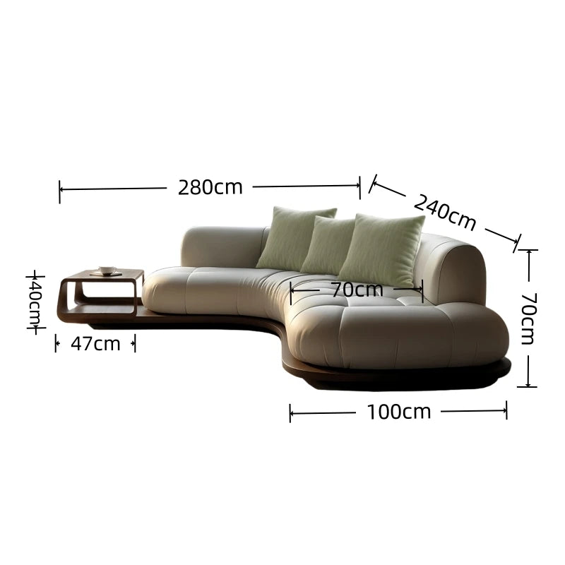 Arc corner sofa living room corner creative coffee table combination furniture simple and modern
