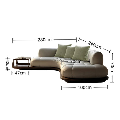 Arc corner sofa living room corner creative coffee table combination furniture simple and modern