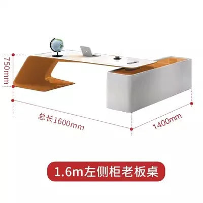 L Shaped Wooden Designer Office Desks Modern Luxury Drawers Large Computer Desks Asthetic Study Escritorio Office Furniture
