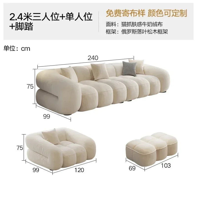 Designer Luxury Living Room Sofas House Nordic Family Elegant Relaxing Sofa Economic Apartment Minimalist Divano Hotel Furniture