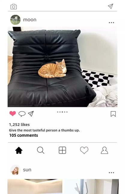 Togo caterpillar sofa balcony leisure bedroom living room reclining sleeping lazy sofa cream wind single recliner