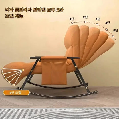 Rocking Chair Lazy Sofa Chairs Technology Cloth Chairs Adjustable Backrest Washable Relaxation and Comfort Recliner Chair