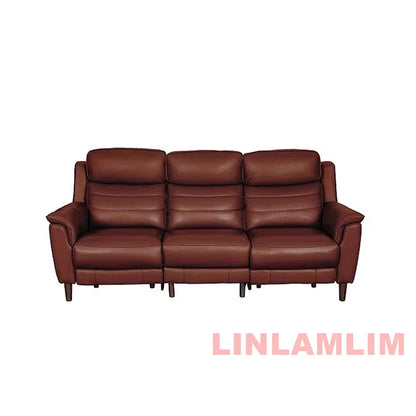 MANBAS Luxury Power Reclining Sofa - Modern Genuine Leather 3-Seater Couch with Footrests & USB, Electric Recliner Home Theater
