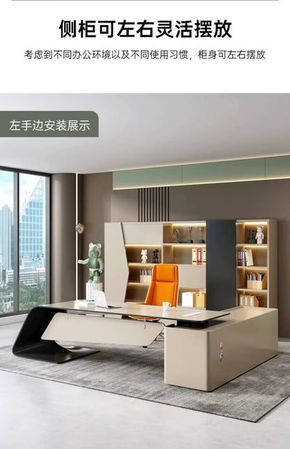 High Quality Boss Office Desk Modern Organizer Storage In Stock Computer Desks Minimalist European Escritorio Oficina Furniture