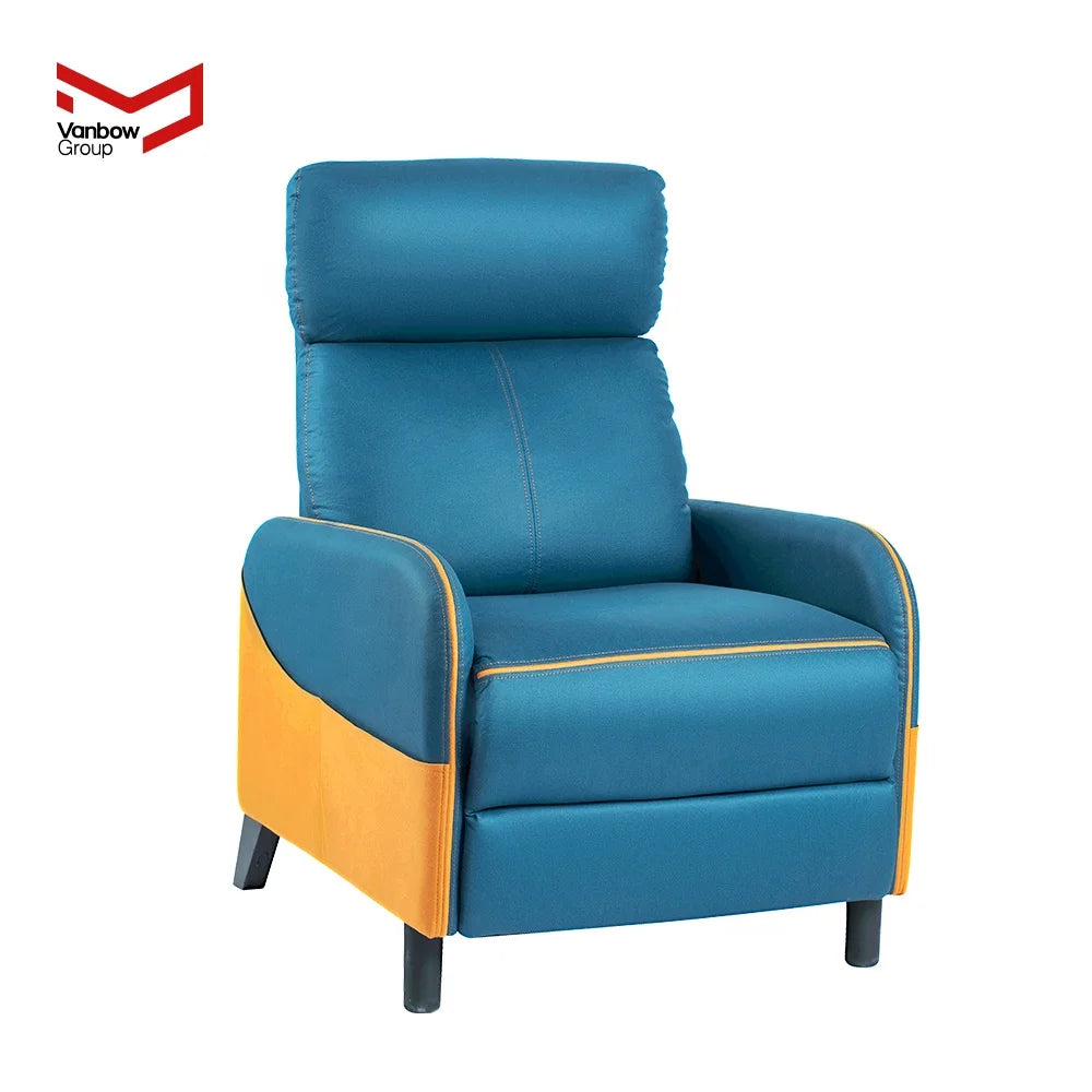 Single Recliner Chair PU Leather Push Back Leisure Chair for Home Theater Bedroom Apartment Dining Hotel