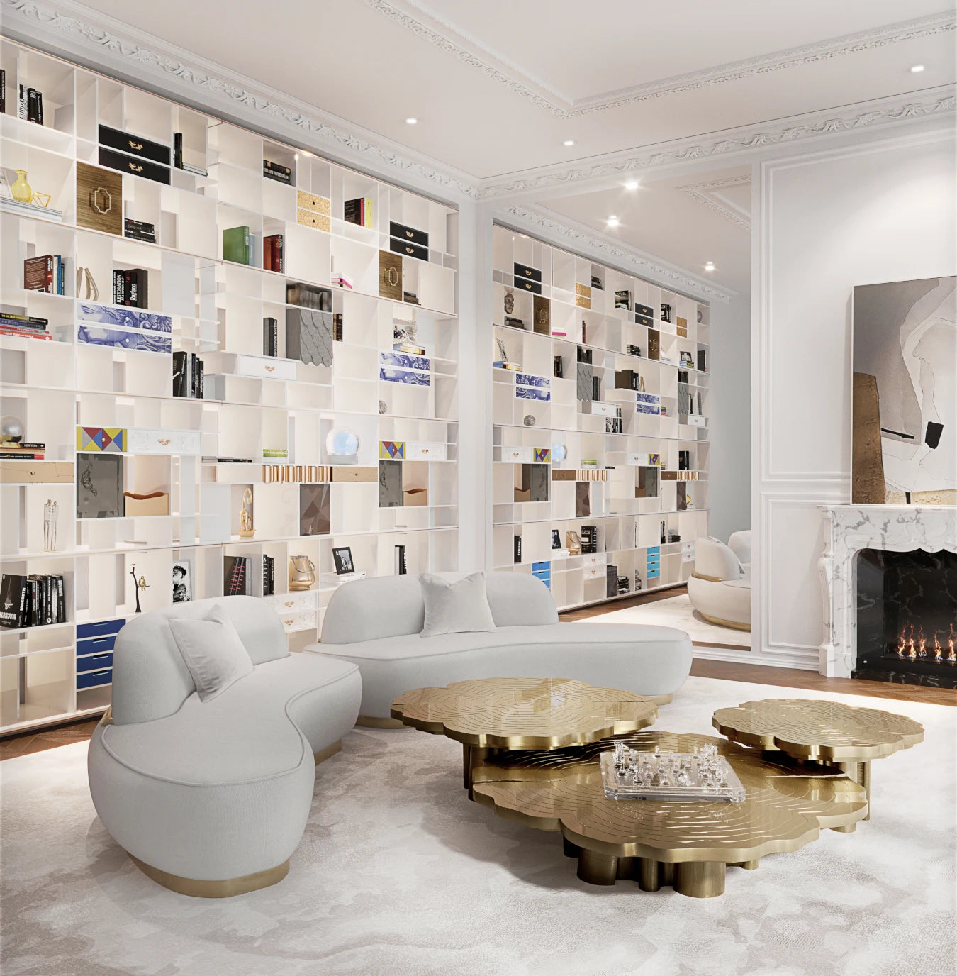 Italian Designer Luxury Living Room Sofa Set Villa Modern Couch Metal Base Velvet Curved Home Hotel Living Room Furniture