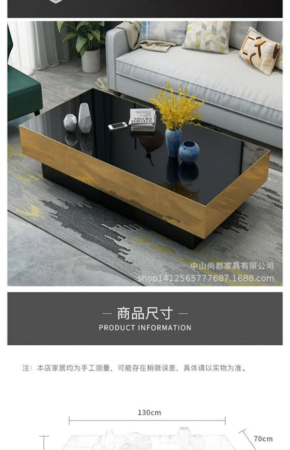 Large and small apartment light luxury marble living room square Italian minimalist coffee table   FT