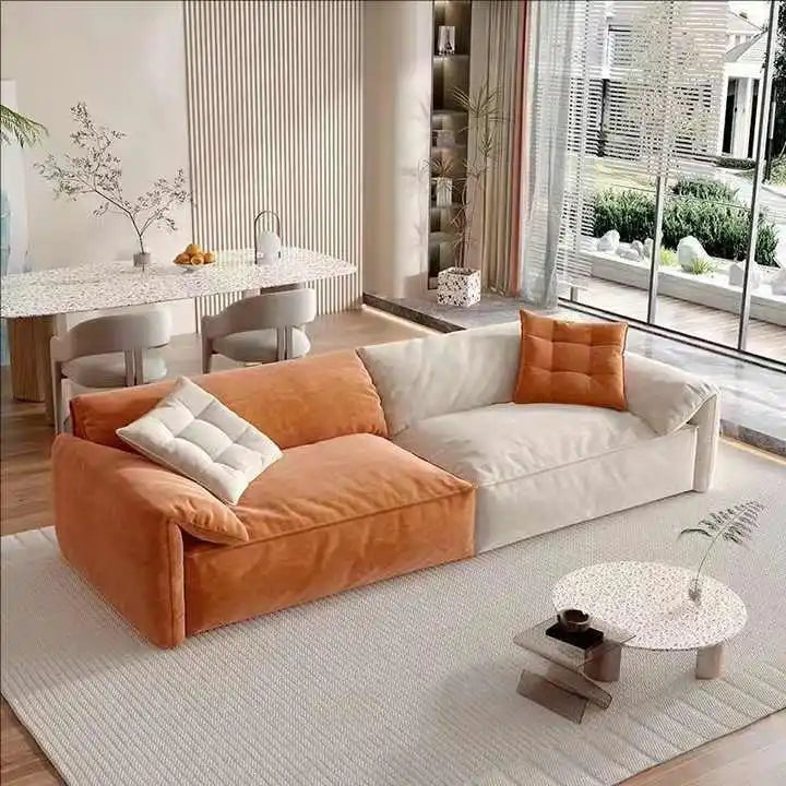 Luxury Charging  Sofas Bed U Shaped Sectional Furniture 7 Seat Modern European Fabric Living Room Sofas Set
