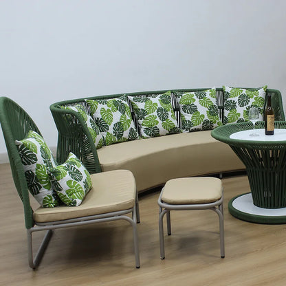 Hot-selling designer waterproof rattan outdoor sofa courtyard villa balcony leisure rope weaving combination single double