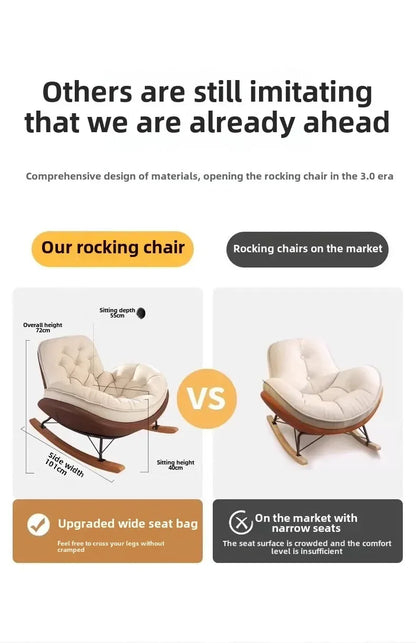 Lazy Sofa Rocking Chair Reclining Sleepable Bedroom Single Recliner Home Balcony Leisure Chair Tatami Seat Floor Chair