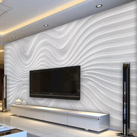 Custom 3D Stereoscopic Embossed Curve Stripe Mural Wallpapers For Living Room TV Background Wall Covering Photo Papel De Parede
