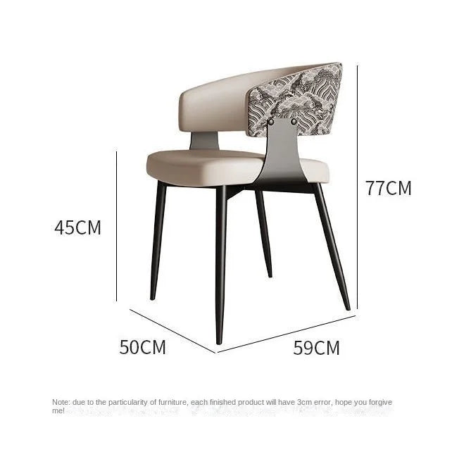 2pcs Modern Minimalist Dining Chairs with Backrest for Home Table And Hotel Island Bar Stools with Armrests