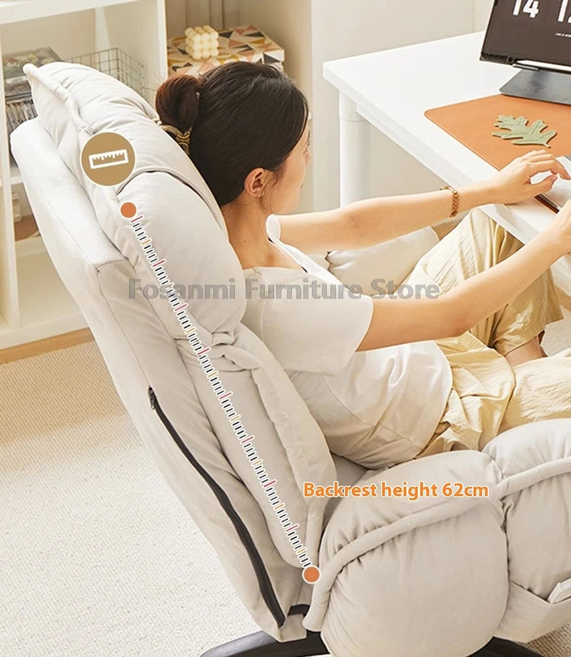 Comfort Soft Desk Chair with Adjustable Armrests Home Office Ergonomic Wide Seat Computer Chairs High-Back Gaming Recliner Chair