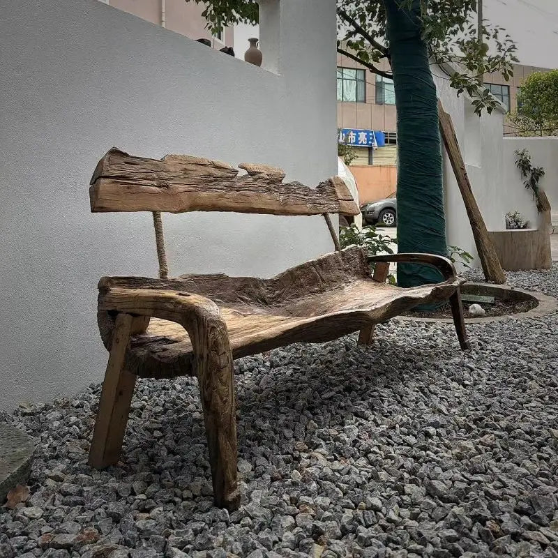 Dead wood back chair courtyard space balcony leisure back chair dead wood ornament