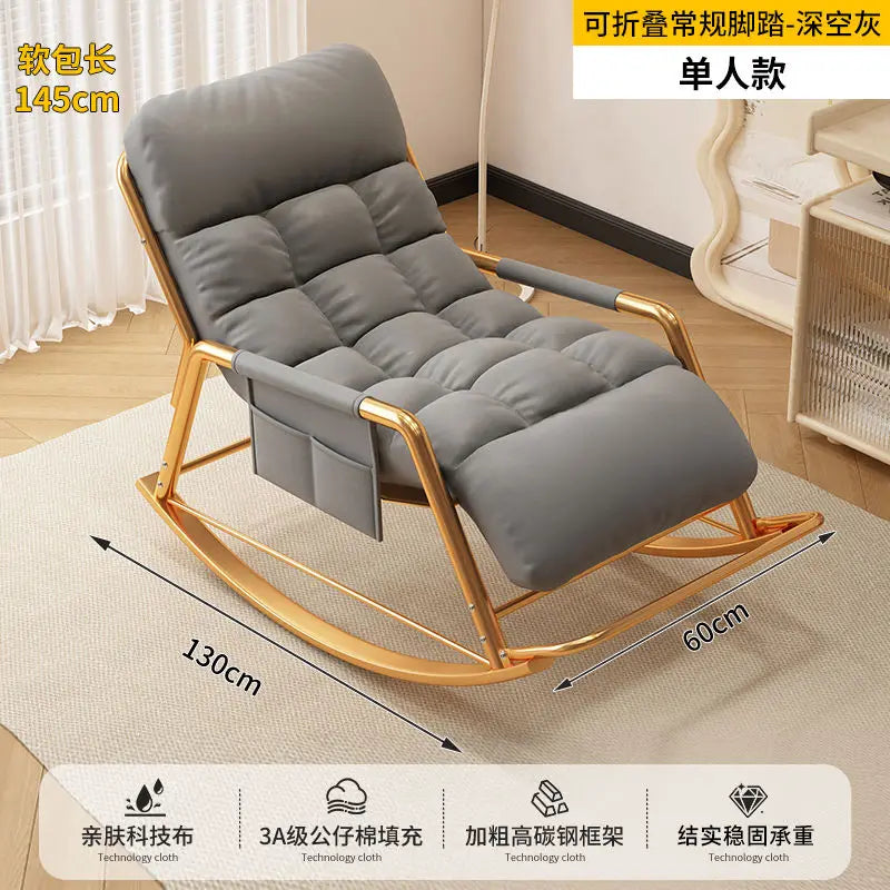 Recliner Rocking Chair Sitting and Sleeping Dual-purpose  Lunch Break Chair Balcony Home Leisure Lazy Sofa Chair Ergonomic