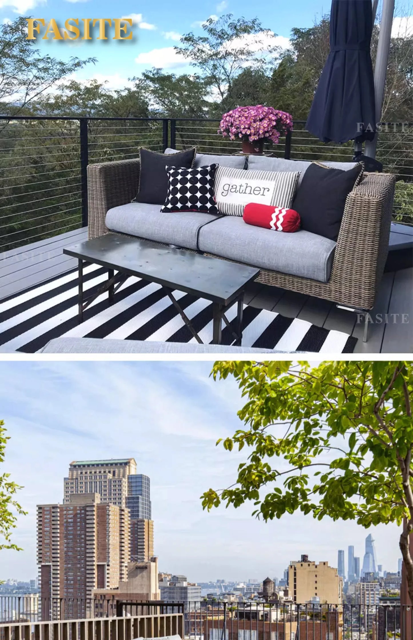 Outdoor rattan sofa outdoor rattan garden homestay sofa furniture
