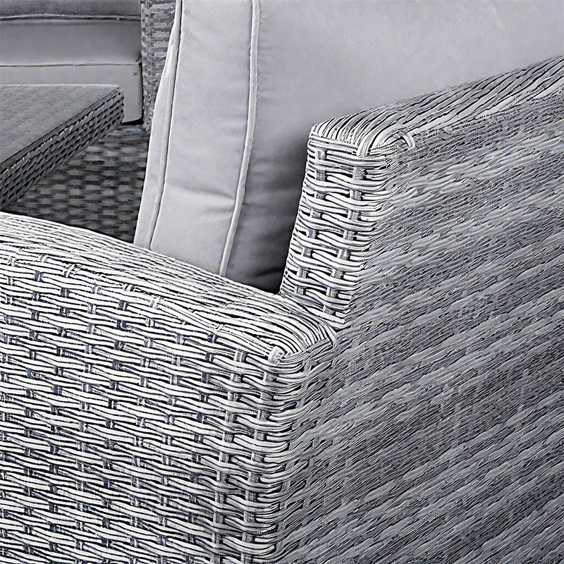 Best Selling Patio Furniture Garden Rattan Sofa Set Outdoor Restaurant PE Rattan L Shape Sectional Chaise Sofas with Tea Table