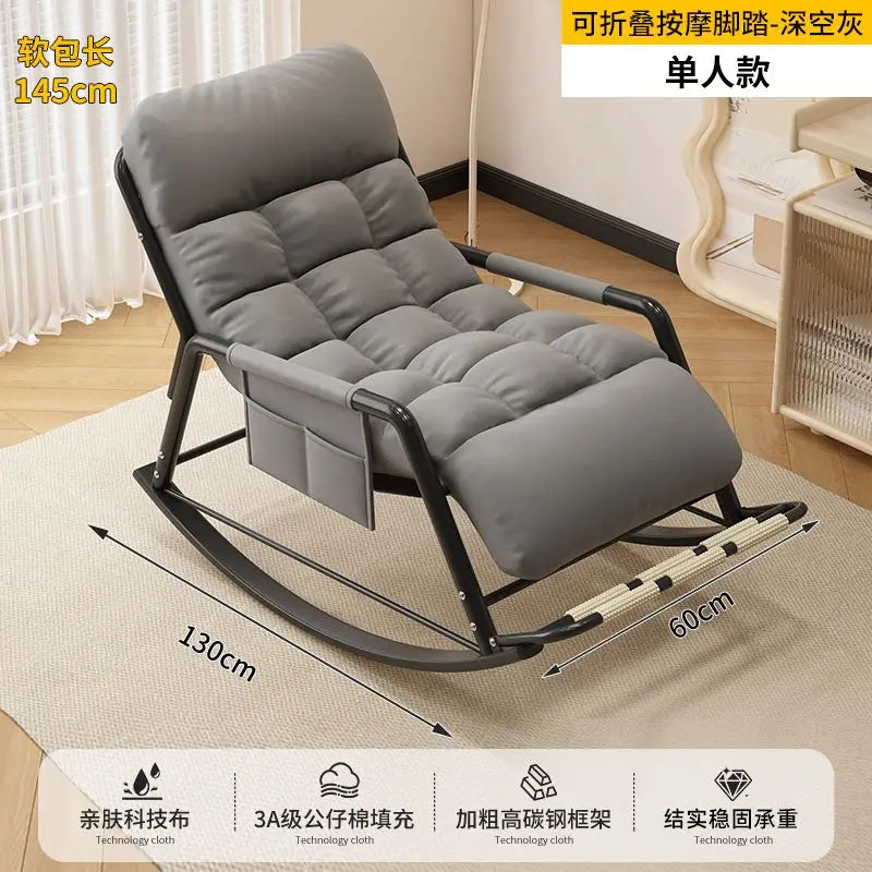 Recliner Rocking Chair Sitting and Sleeping Dual-purpose  Lunch Break Chair Balcony Home Leisure Lazy Sofa Chair Ergonomic