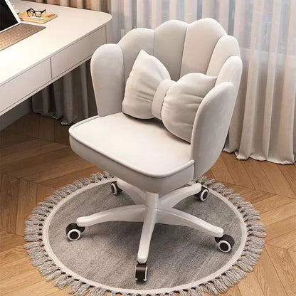 Rotating Makeup Stool for Girls Soft Comfortable Backrest Vanity Chair with Petal Design Home Dressing Table Stool Vanity Chairs