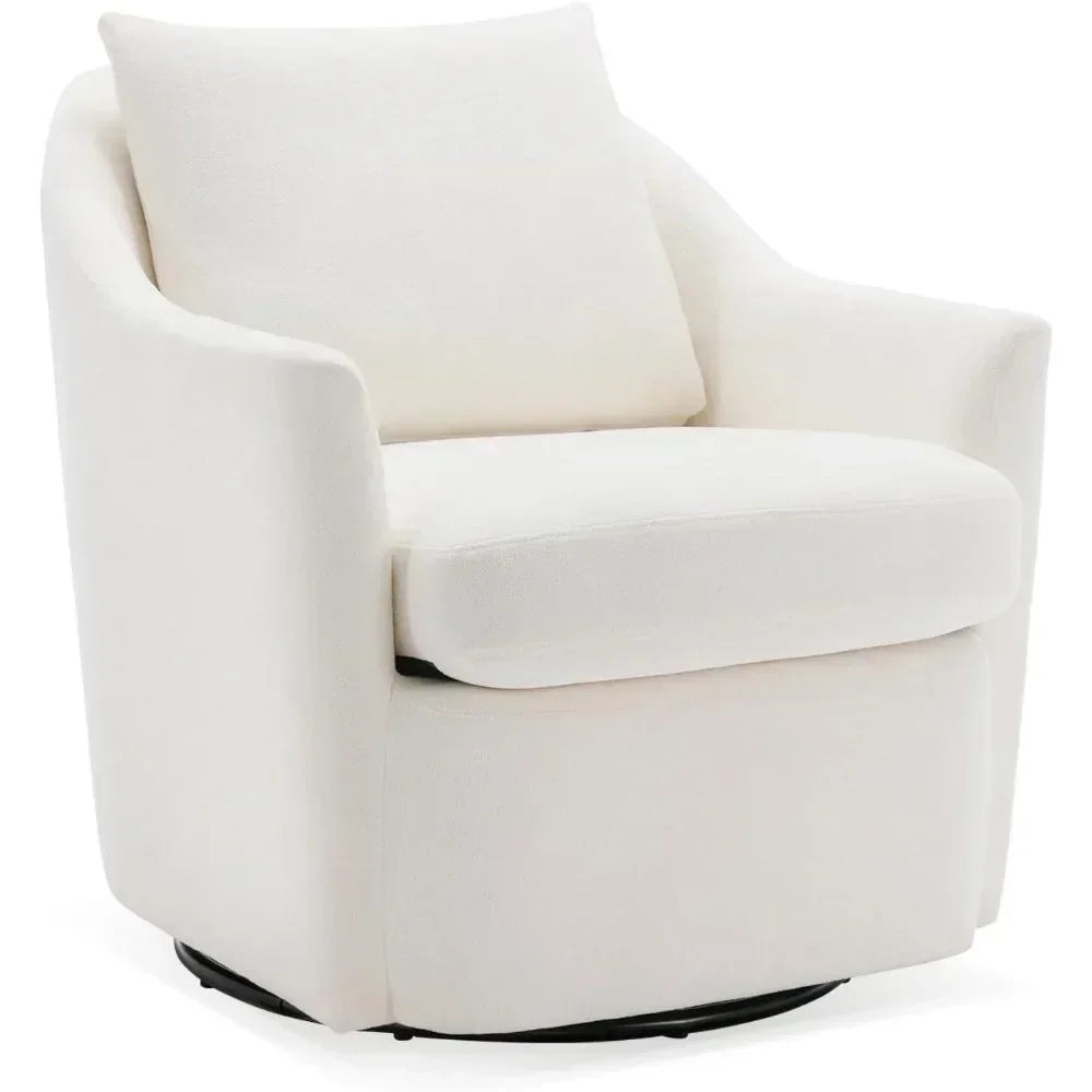 Linen Dining Chair with Casters Modern Storage Seat Design for Relaxing Upholstered Arm Chair, Single Sofa Chair