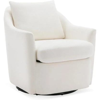 Linen Dining Chair with Casters Modern Storage Seat Design for Relaxing Upholstered Arm Chair, Single Sofa Chair