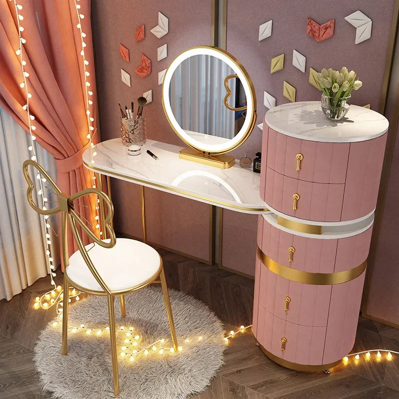 Bedroom Italian Light Luxury Dressing Table Wind Storage Cabinet One Small Apartment Makeup Dresser
