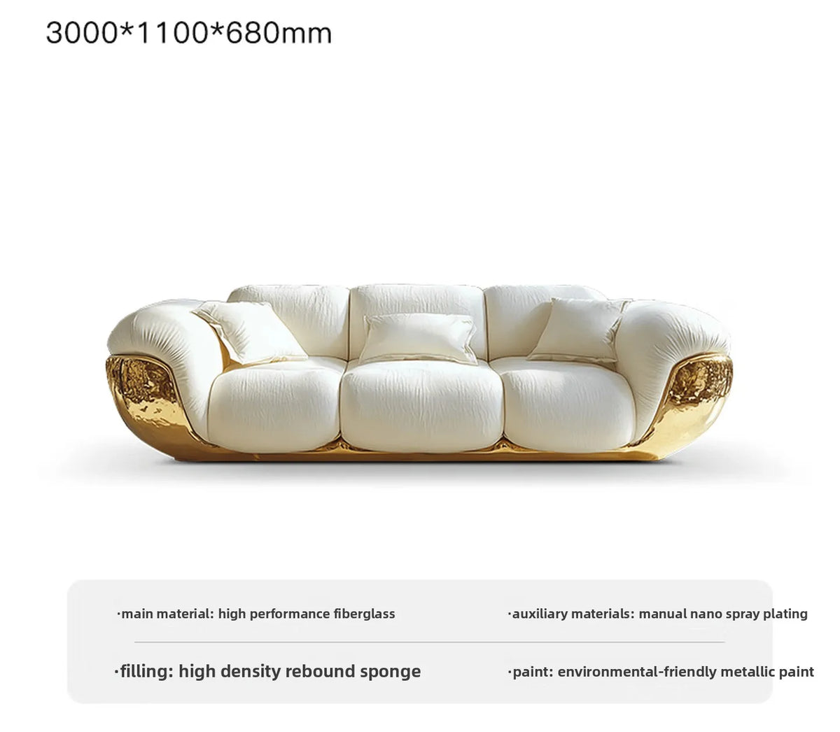 High quality sofa villa living room furniture four-person sofa
