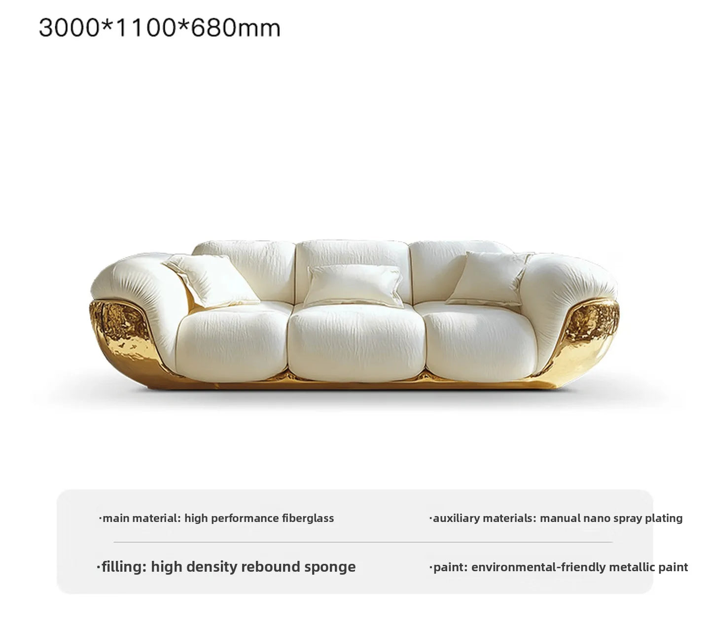 High quality sofa villa living room furniture four-person sofa