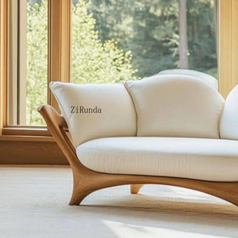 New Chinese-style solid wood sofa living room leather sofa chair modern simple black walnut sofa