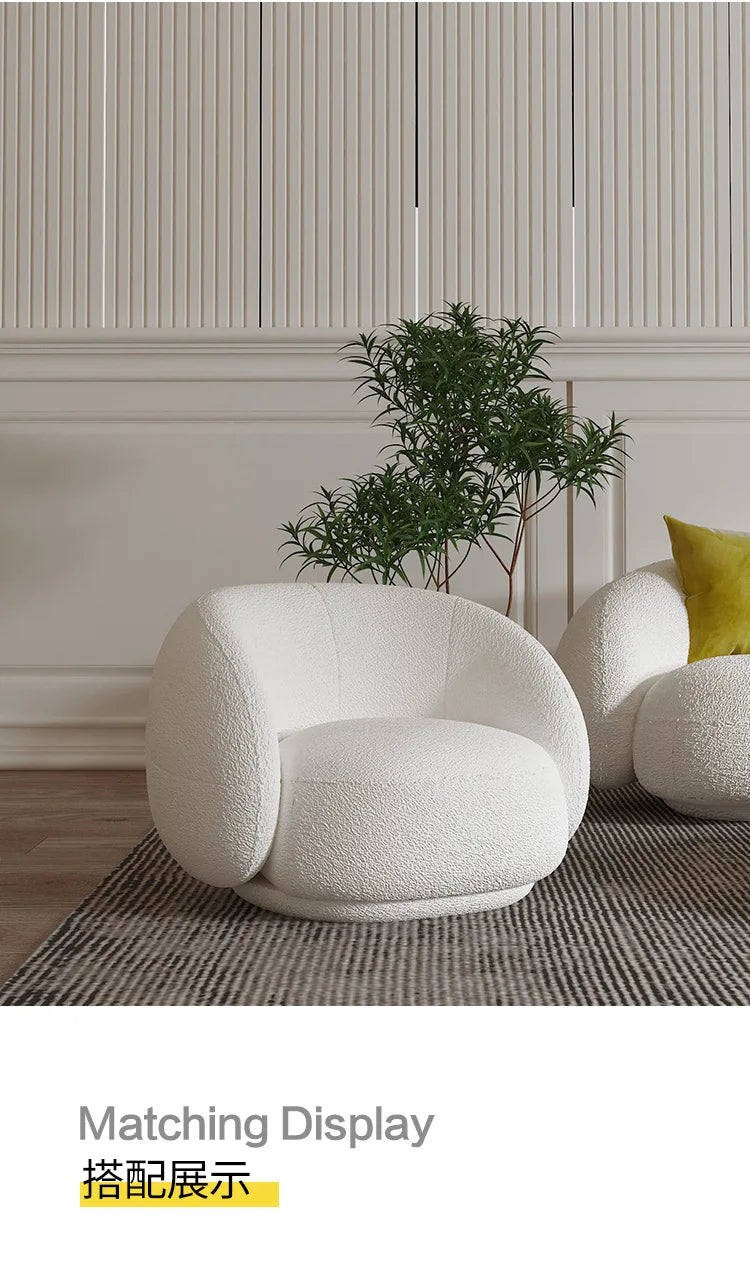 Nordic light luxury living room sofa coffee table combination beauty salon clothing store reception sofa chair small snail sofa