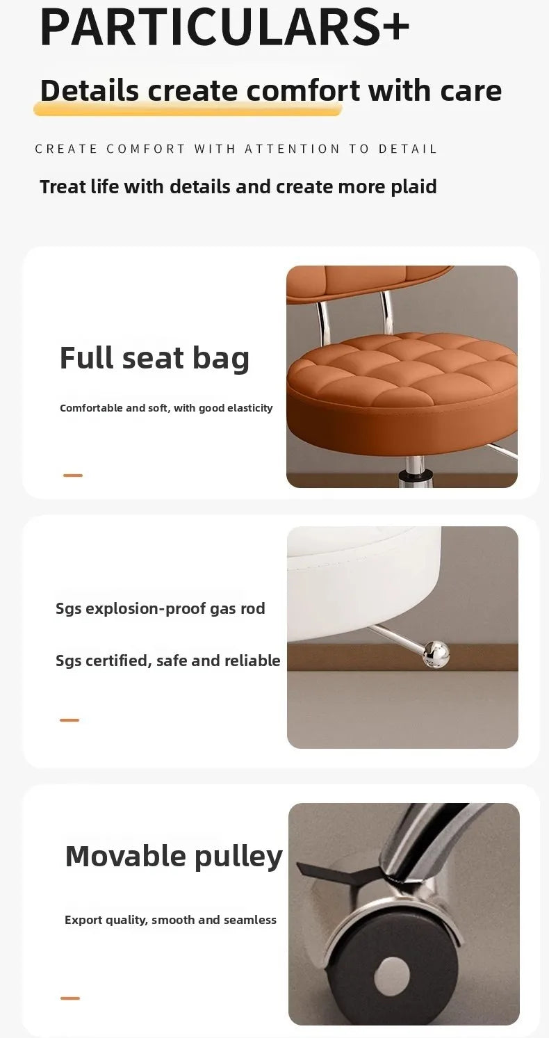 Big work stool hair cutting chair rotating lifting round stool pulley hair salon special beauty stool