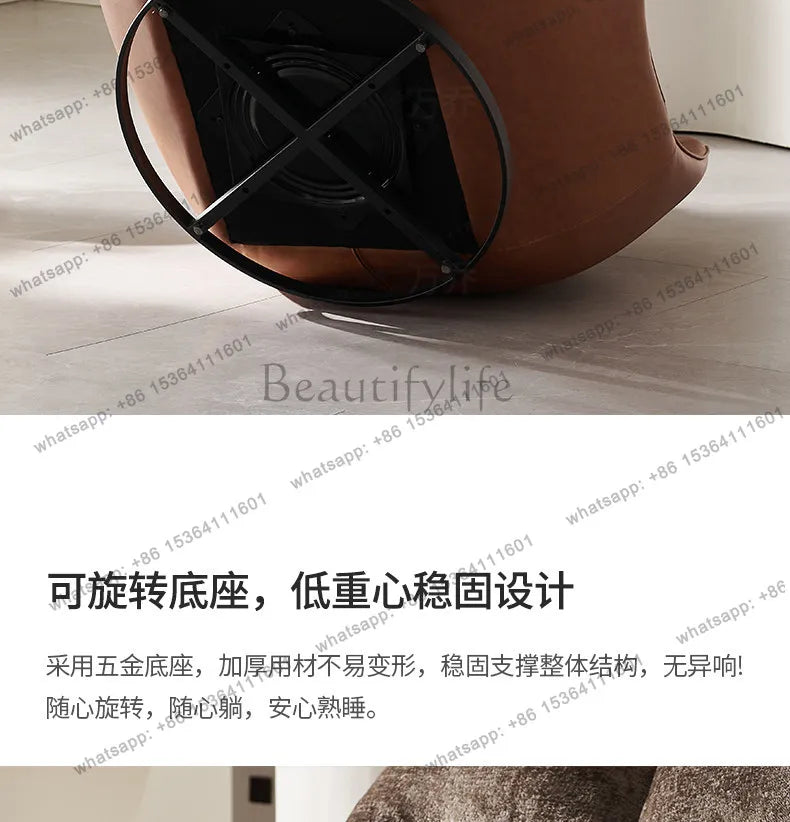 Italian minimalist lazy sofa chair modern simple living room bedroom home balcony swivel chair