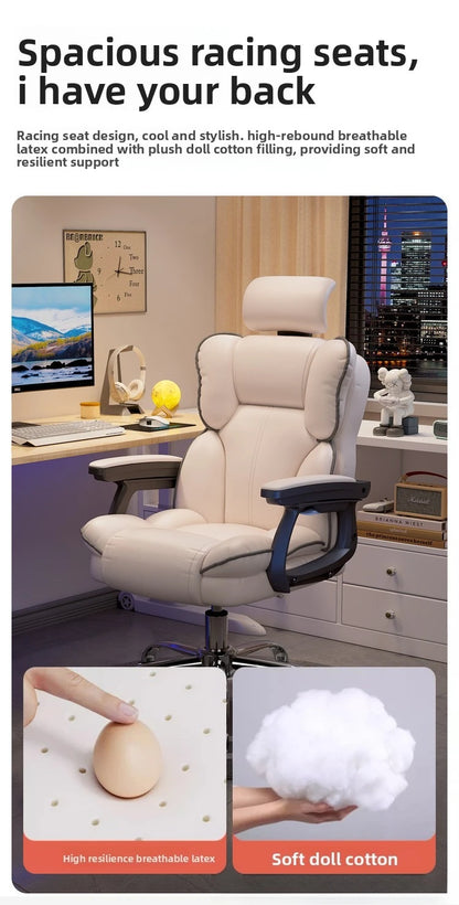 Firm Computer chair E-sports chair Home sedentary sofa Seat reclining swivel chair Study back chair