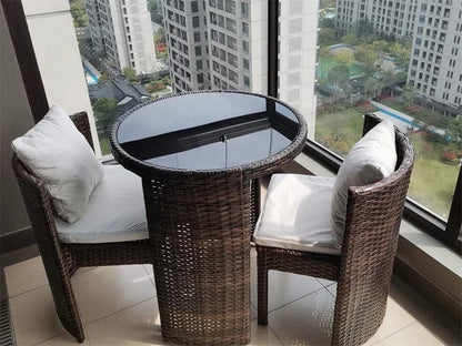 Nordic Outdoor Furniture Rattan Garden Furniture Sets Minimalist Dining Table Chair Set Courtyard Balcony Table and Chair Set XX