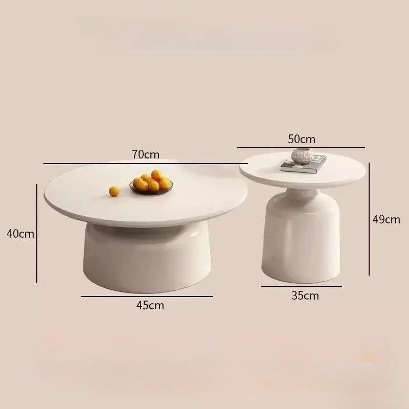 Modern Cream-style Coffee Round Table for Small Space Living Room Japanese Style Minimalist Furniture Living Room Side Table