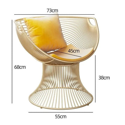 High-end stainless steel dining chair single sofa chair designer home living room wrought iron balcony