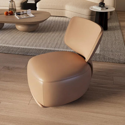 Log sofa chair Nordic living room single chair Fabric low stool Balcony casual back chair