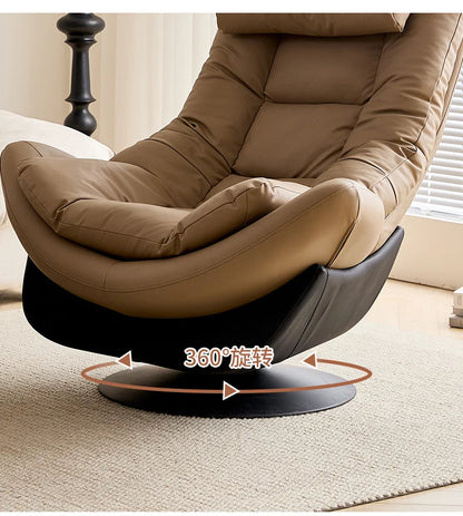 Light luxury single sofa chair rotatable designer casual lazy sofa Nordic living room balcony reclining single r &
