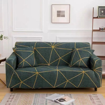 New All-season L-shape Non-slip Elastic Sofa Cover With Patterns, 360 Degree Coverage 1/2/3/4 Seat Sofa Cushion for Living Room