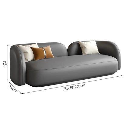 Italian light luxury leather sofa combination modern simple living room reception negotiation table and chair combination
