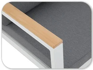 Patio Furniture Set 5 Pieces with Teak Coffee Table & Cushion, Outdoor Patio Furniture Sectional Patio Sofa