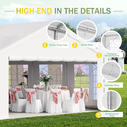 20x40 FT Party Tent Canopy, Heavy Duty Large Waterproof Event Tent, Custom