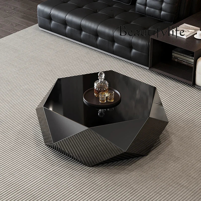 VV Italian minimalist gold diamond coffee table designer high-end small apartment hotel KTV special-shaped light luxury living r