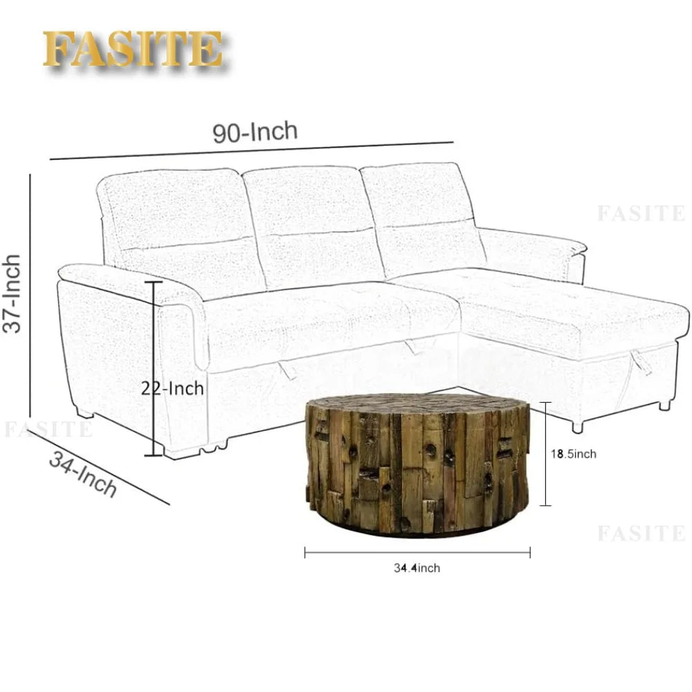 Light Luxury round Tea Table Solid Wood Living Room Small Apartment round Tea Table Creative Simple Nordic Coffee Table