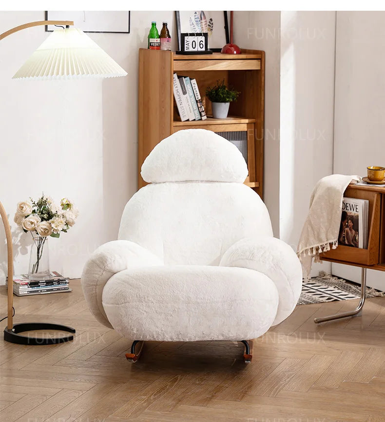 Simple Leisure Chair Great White Rocking Chair Living Room Small Sofa Hotel Club Leisure Chair Study Chair Living Room Chair