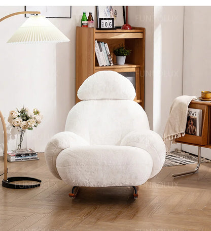 Simple Leisure Chair Great White Rocking Chair Living Room Small Sofa Hotel Club Leisure Chair Study Chair Living Room Chair