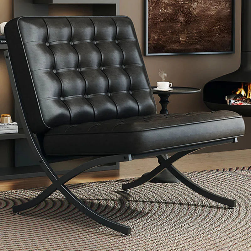 Black Metal Living Room Chairs Balcony Throne Relax Reading Modern Room Decor Fashion Chairs Comfortable Sillones Home Design
