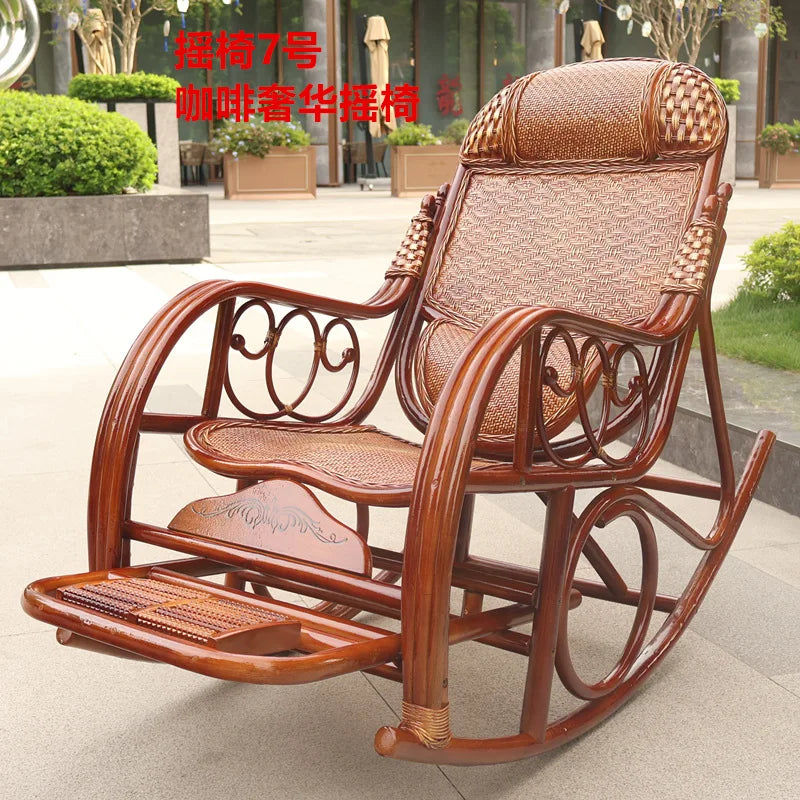 Manufacturers supply adult bedrooms, elderly rocking chairs, real rattan leisure balcony recliners