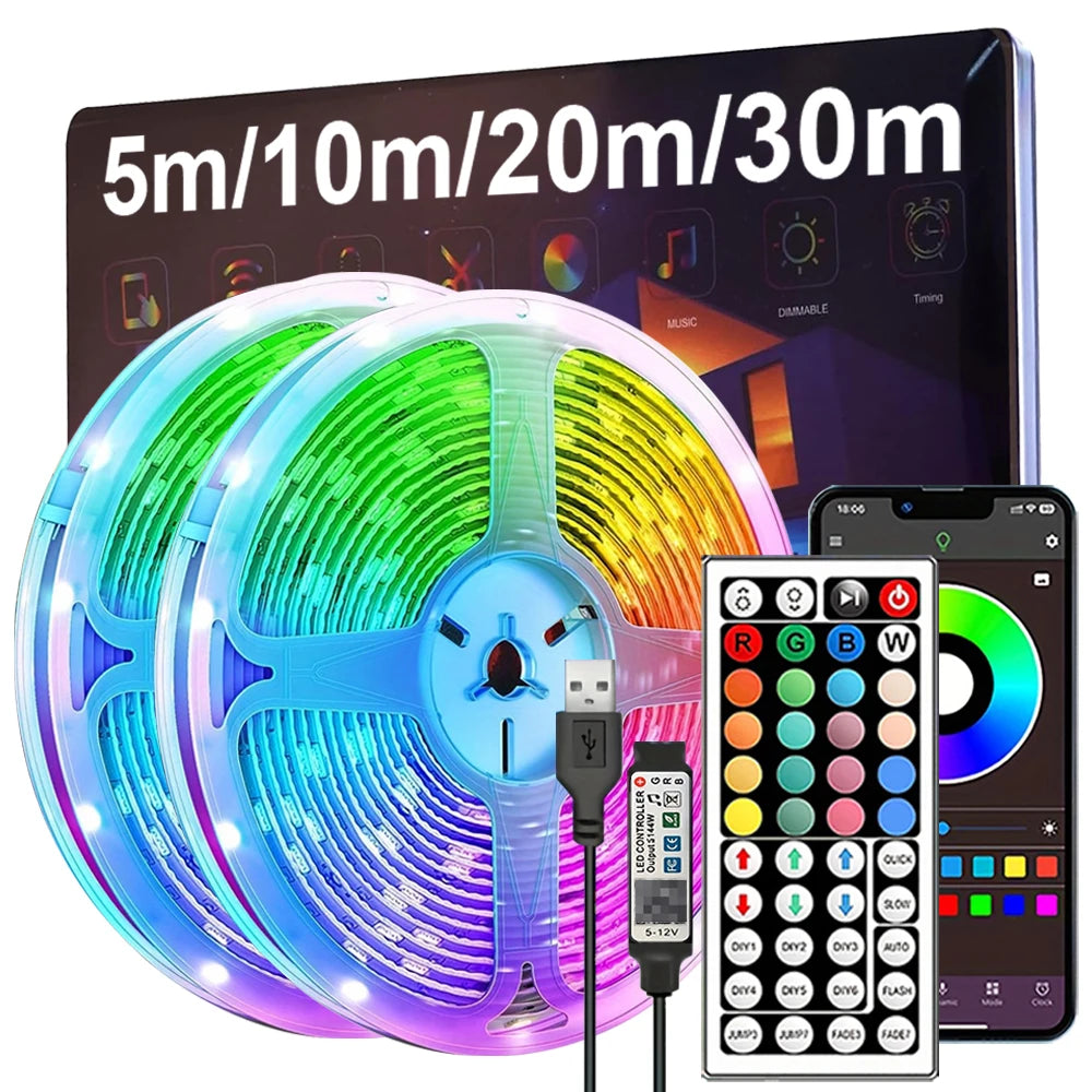 RGB LED Strip Lights Music Sync APP Control USB